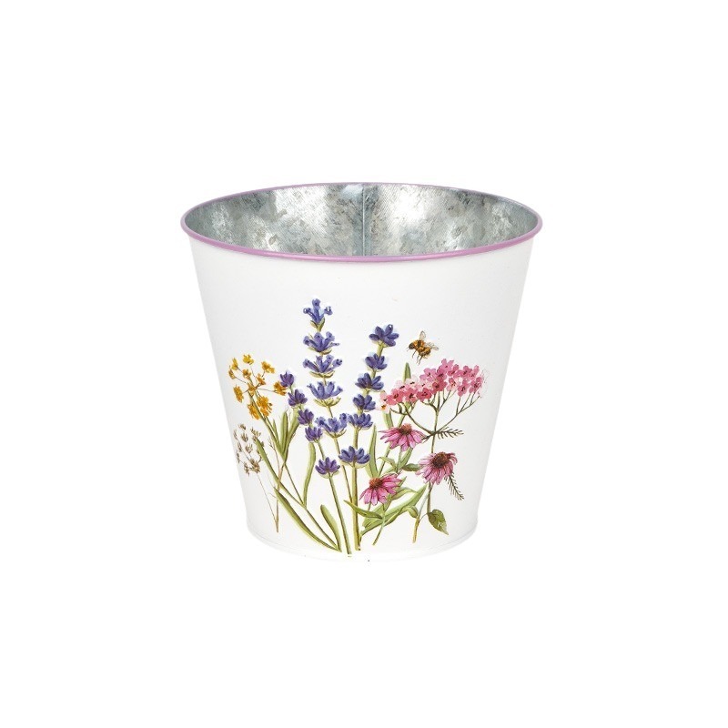 Meadow vir&aacute;gmint&aacute;s f&eacute;m kasp&oacute; feh&eacute;r 14,5x13cm