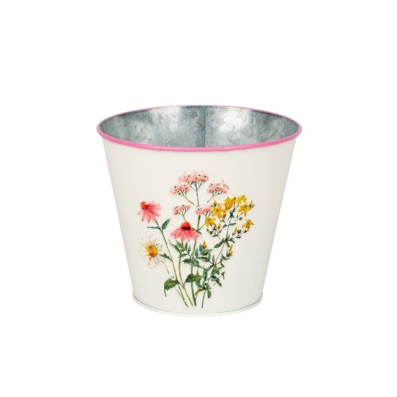 Meadow vir&aacute;gmint&aacute;s f&eacute;m kasp&oacute; feh&eacute;r 11,5x10,7cm