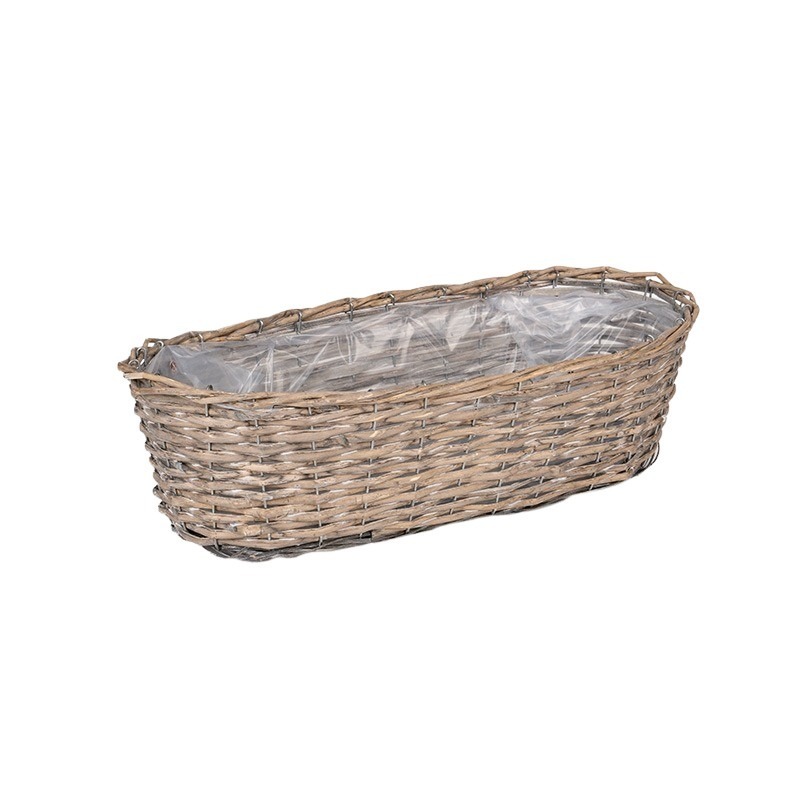 ovális hasított fa tál szürke 50x16cm