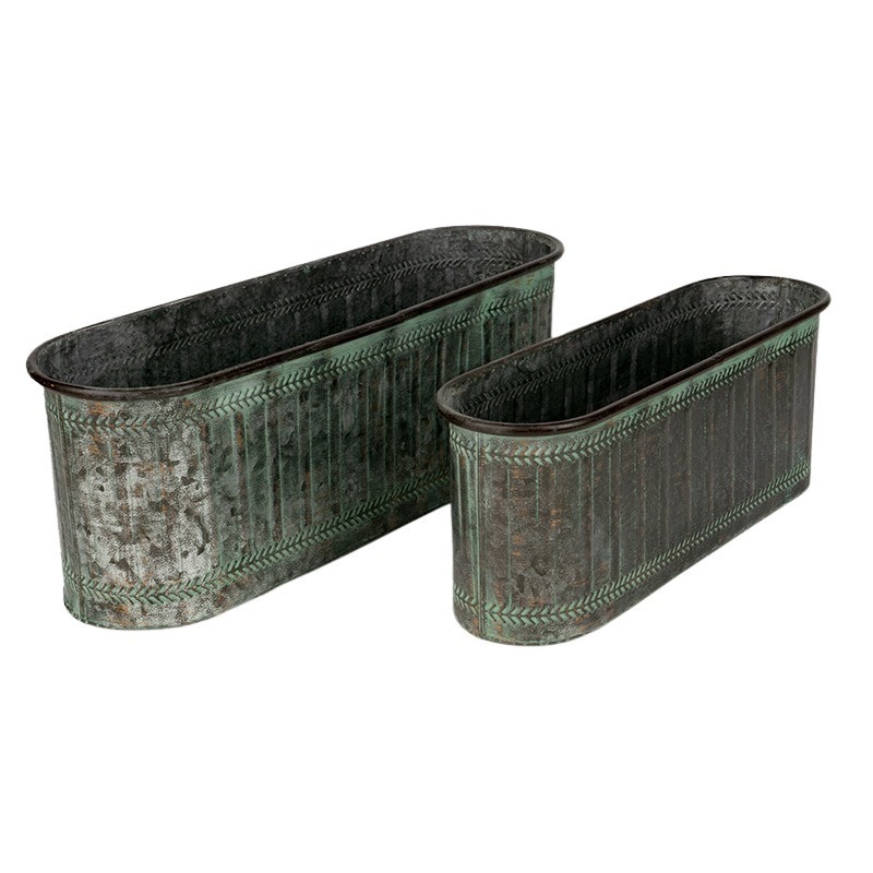 Zion ov&aacute;lis f&eacute;m l&aacute;da szett antik z&ouml;ld 41,5x16-51,5x18cm S2