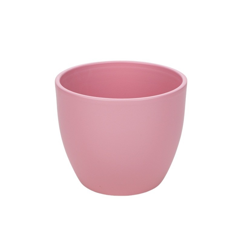 Base kerámia kaspó matt világos rózsaszín 8cm