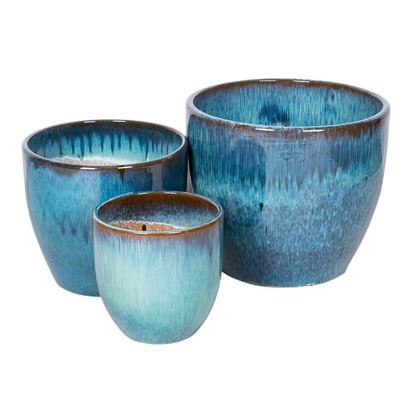 Emerson Classic kerámia növénytartó szett jégkék 22x22-39,5x34cm S3