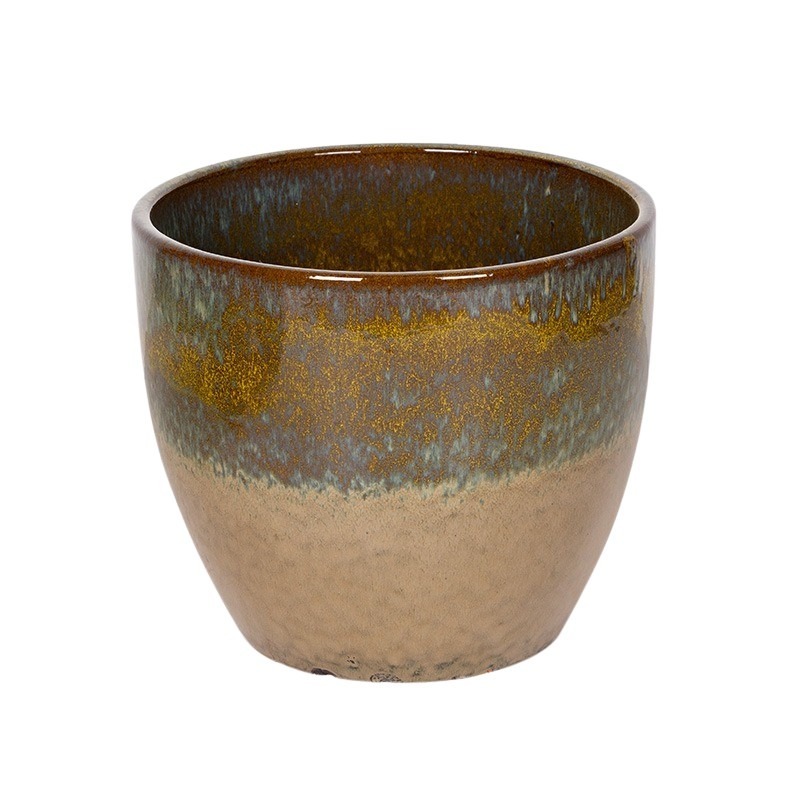 Emerson Classic kerámia növénytartó zöldesbarna 22x22cm