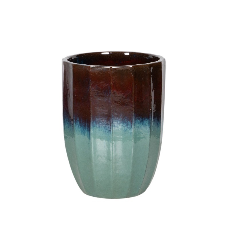 Harlow Rib Vase kerámia növénytartó vörös-türkiz 45x59cm