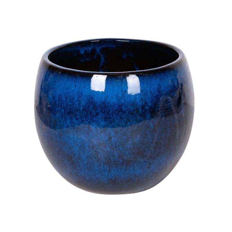 Singa Globe kerámia növénytartó királykék 23x18cm