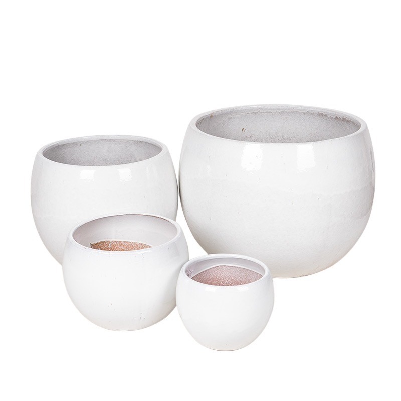 Singa Globe kerámia növénytartó szett fehér 23x18-56x42cm S4