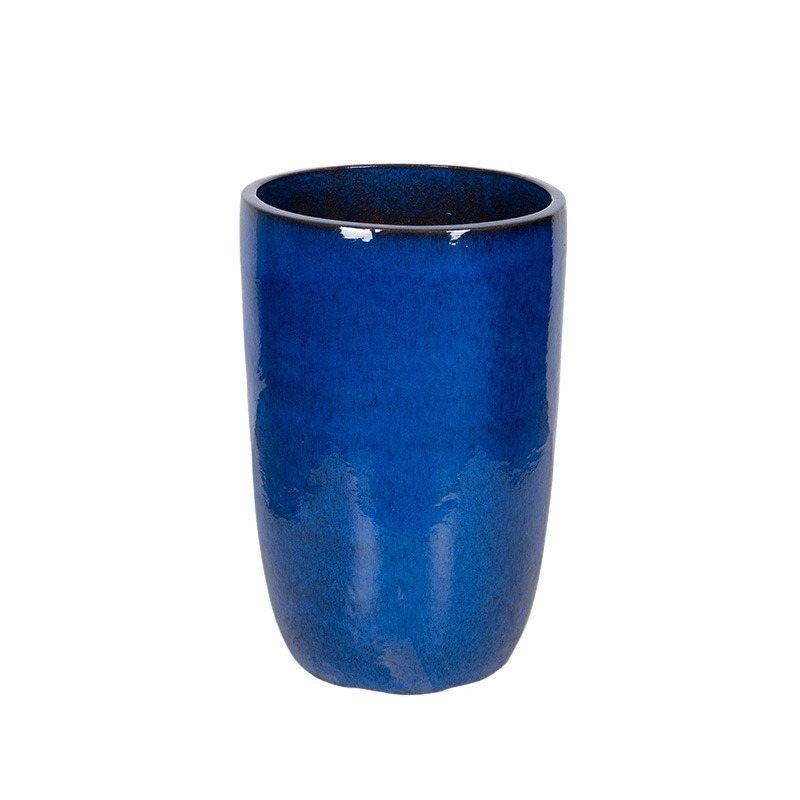 Tatum Vase Giant kerámia növénytartó acélkék 65x100m