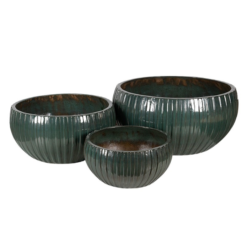 Zamira Rita kerámia ültetőtál szett mohazöld 60x30-100x50cm S3