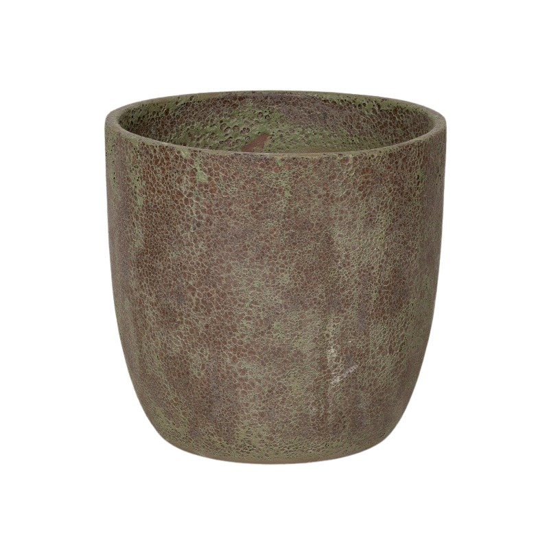 Nebula Classic kerámia növénytartó savmaratott zöld 24,5x22cm