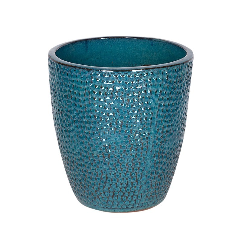 Tessa Vase kerámia növénytartó türkiz 26x28cm