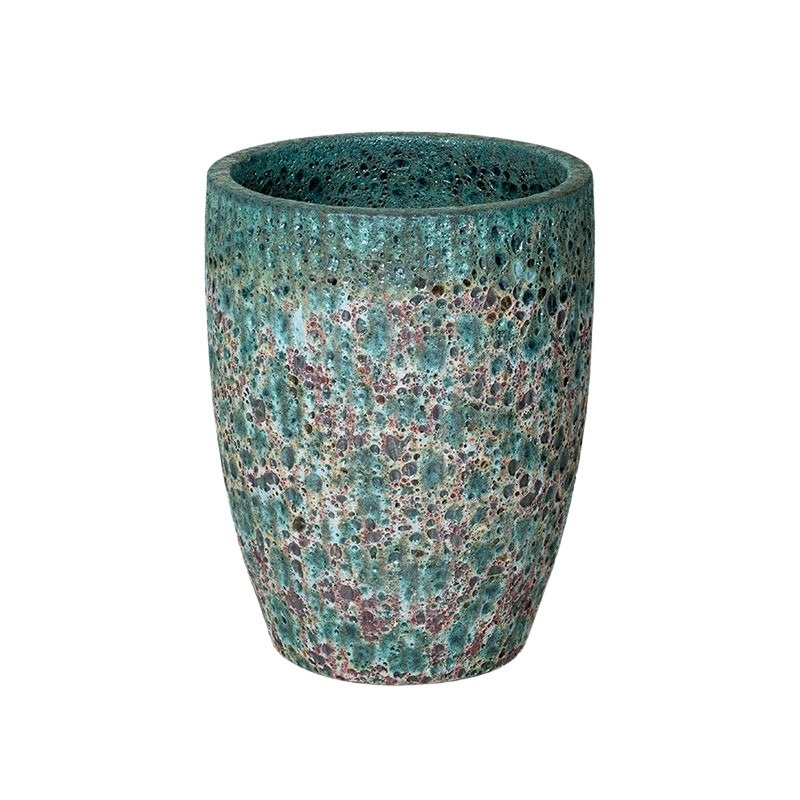 Brisbane Vase ker&aacute;mia n&ouml;v&eacute;nytart&oacute; savmaratott z&ouml;ldesbarna 34x46cm