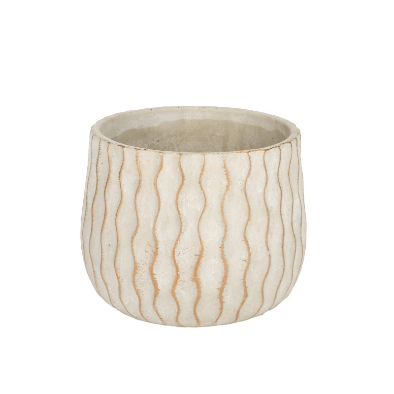 Ripple cement kaspó szürke-arany 10x8cm