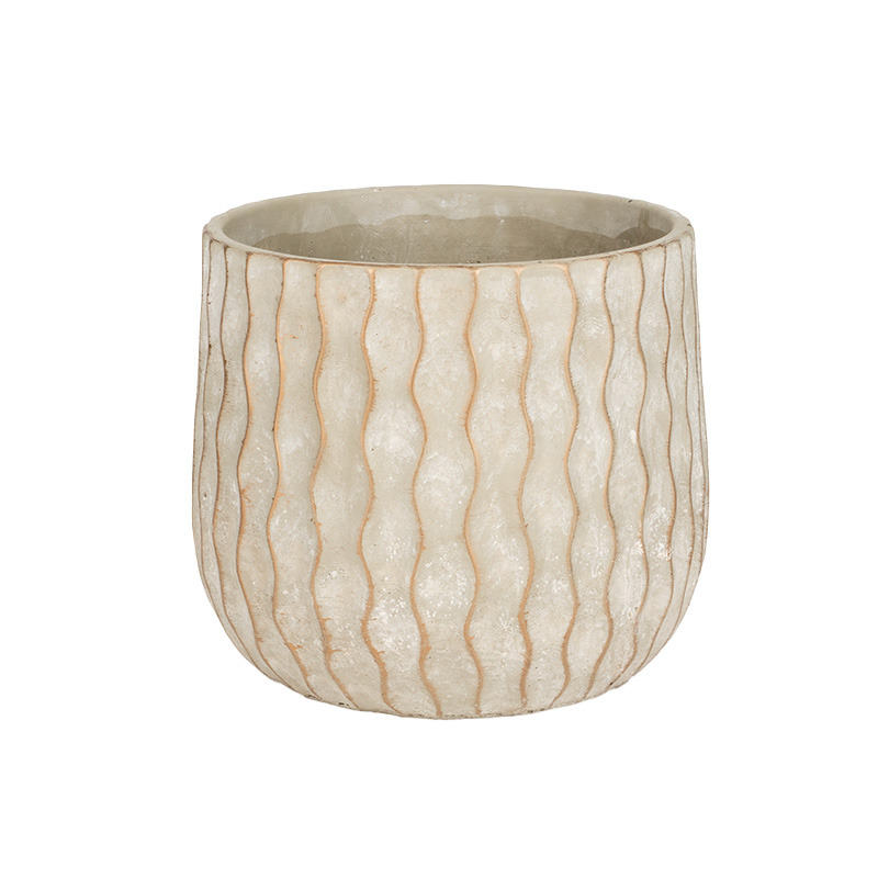 Ripple cement kaspó szürke-arany 17,5x14cm