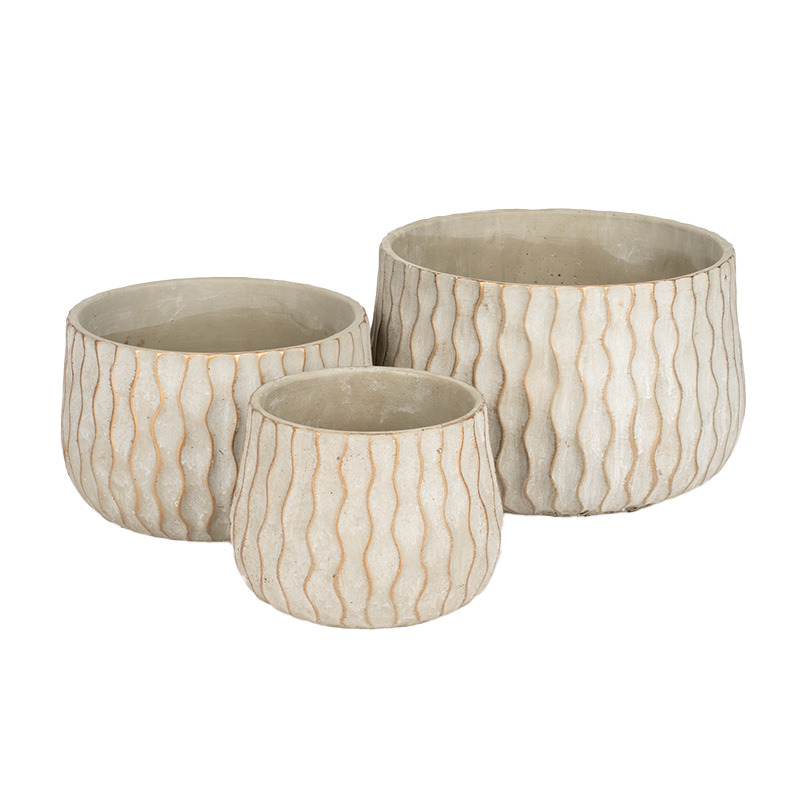 Ripple cement tál szett szürke-arany 16x12,5-27x17cm S3