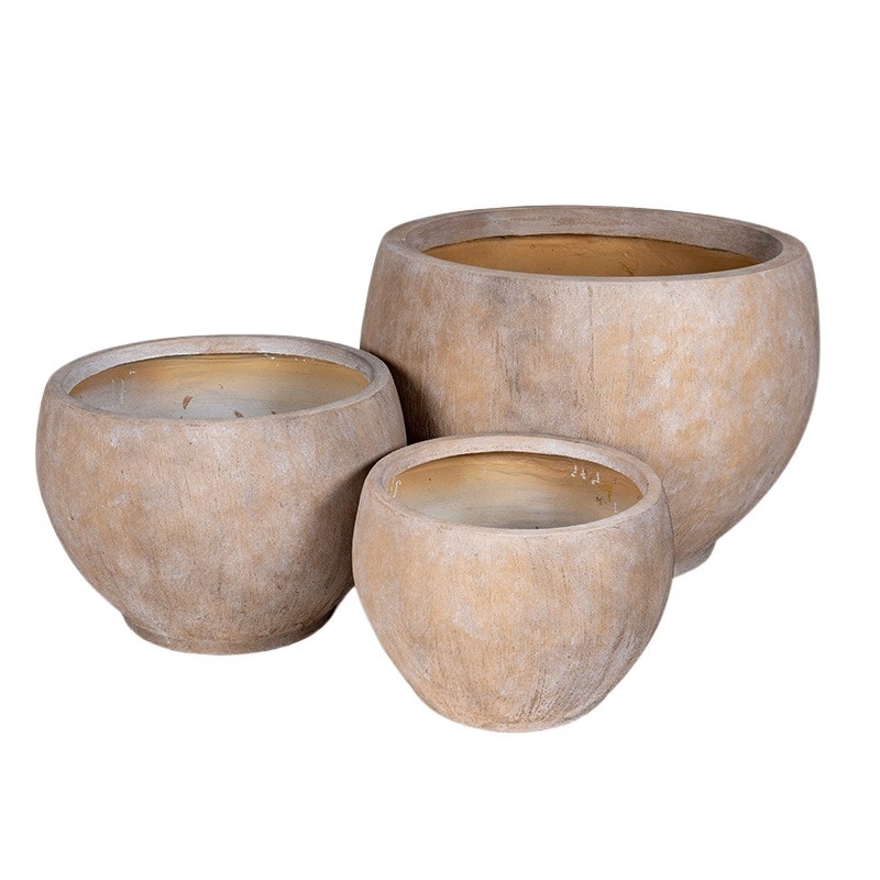 Yukon Globe Giant kompozit növénytartó szett bézs 63x45-110x76cm S3