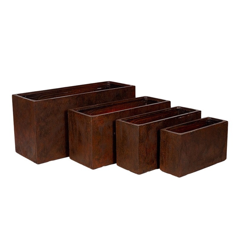 Yukon Tetra Grand kompozit balkonláda szett rozsdabarna 60x21x35-110x40x55cm S4