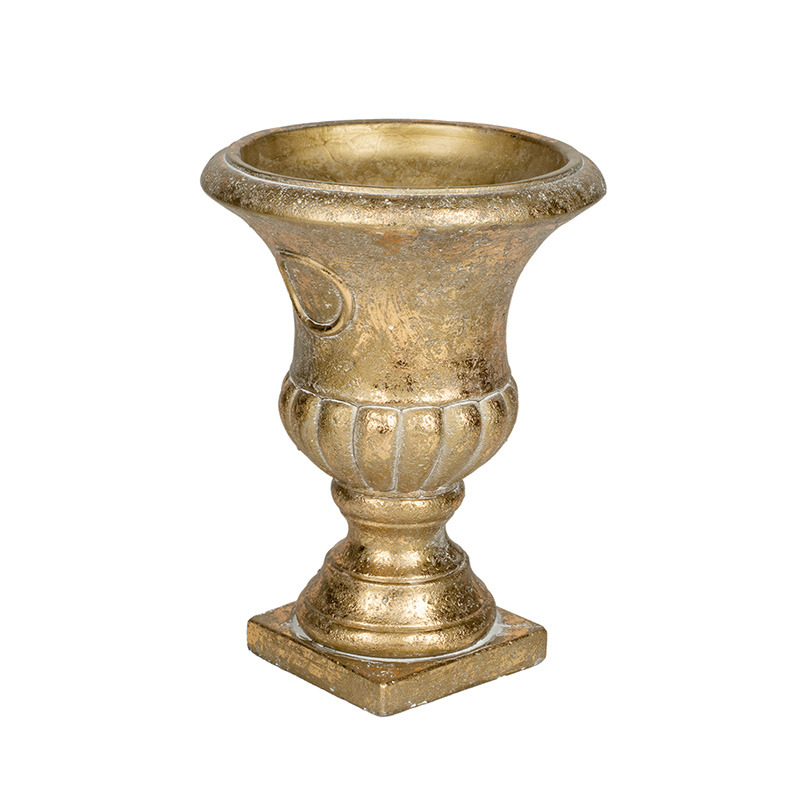 Hera rusztikus kőváza arany 18,5x24cm