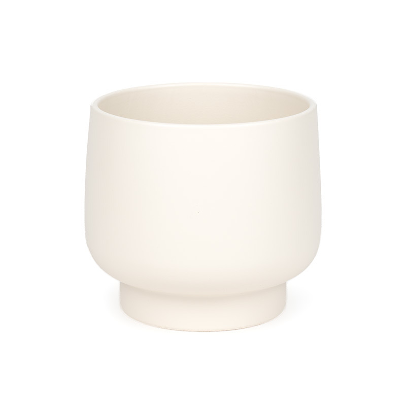 Krug kerámia kaspó antik fehér 15cm