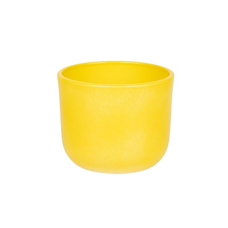 Ronan kerámia kaspó lakozott sárga 14cm