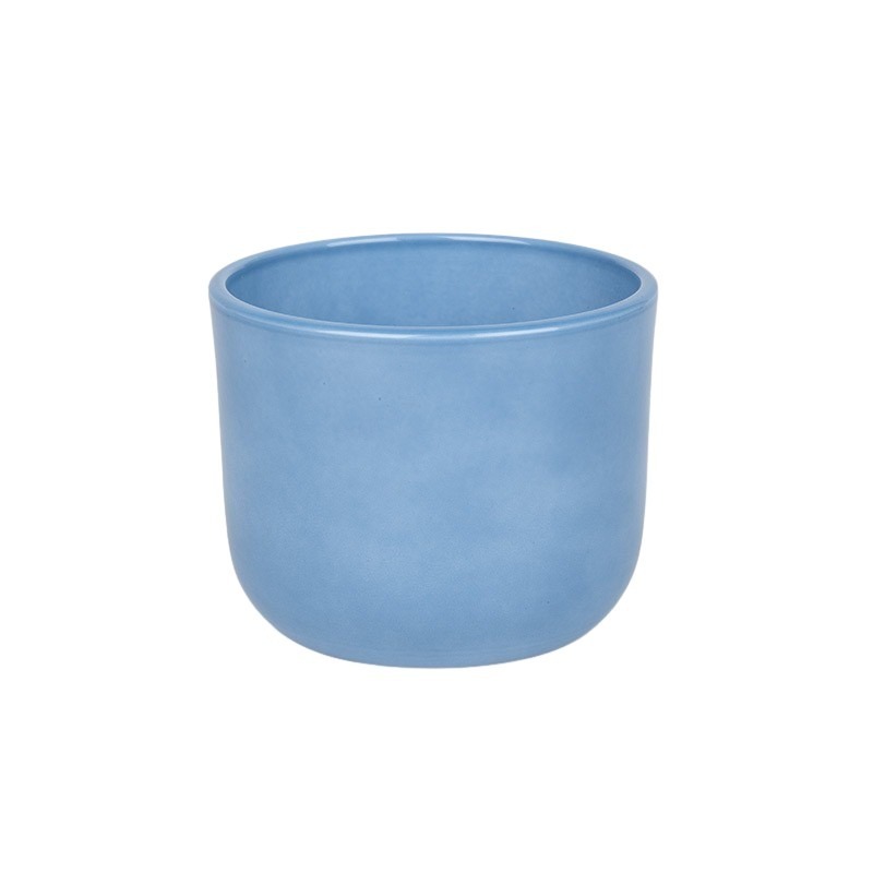 Ronan kerámia kaspó lakozott kék 14cm