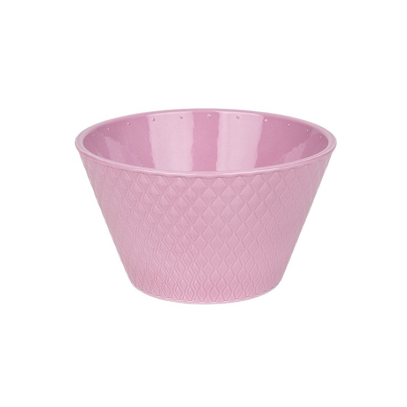 Harlekin kerámia tál fényes antikrózsaszín 18cm