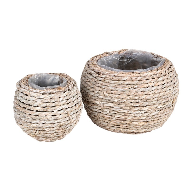 fonott kaspó szett antikolt fehér 19x15cm S2