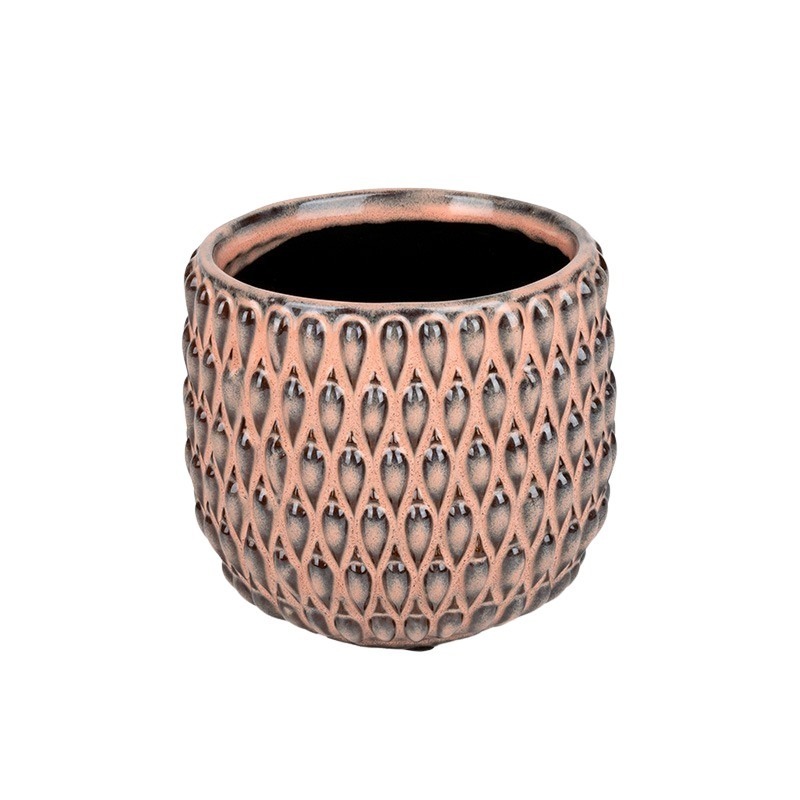 Gemma ker&aacute;mia kasp&oacute; r&oacute;zsasz&iacute;n-barna 13x13cm