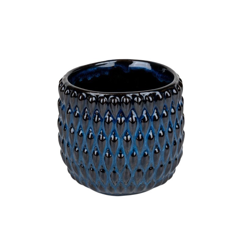 Gemma kerámia kaspó sötétkék 11x10,5cm