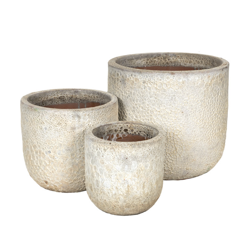 Ashford Classic kerámia növénytartó szett savmaratott fehér 29x28-51x46cm S3