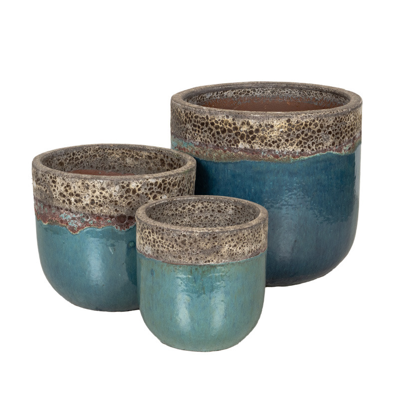 Prescott Classic kerámia növénytartó szett türkiz 29x28-51x46cm S3