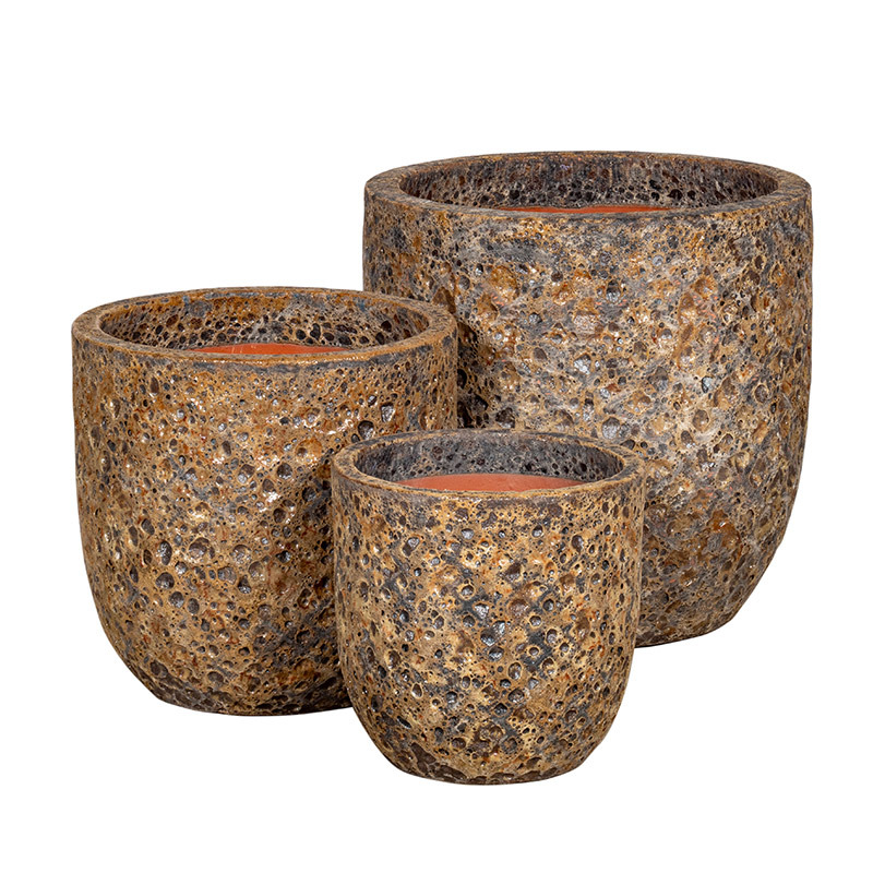 Caldera Diamo ker&aacute;mia n&ouml;v&eacute;nytart&oacute; szett savmaratott antik bronz 30x30-47x47cm S3