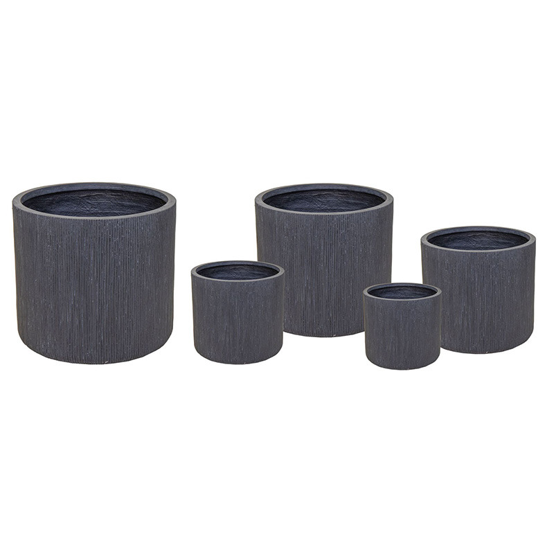 Toronto Cylinder kompozit növénytartó szett grafit 25x25-54x51cm S5