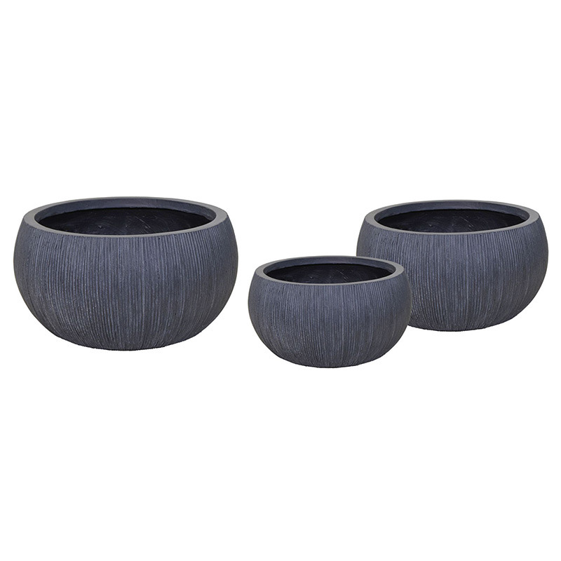 Toronto Greta kompozit ültetőtál szett grafit 31x15,5-56x28cm S3