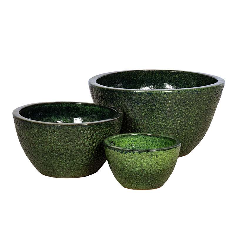 Lagos Rita kerámia ültetőtál szett páfrányzöld 30x17,5-60x32cm S3