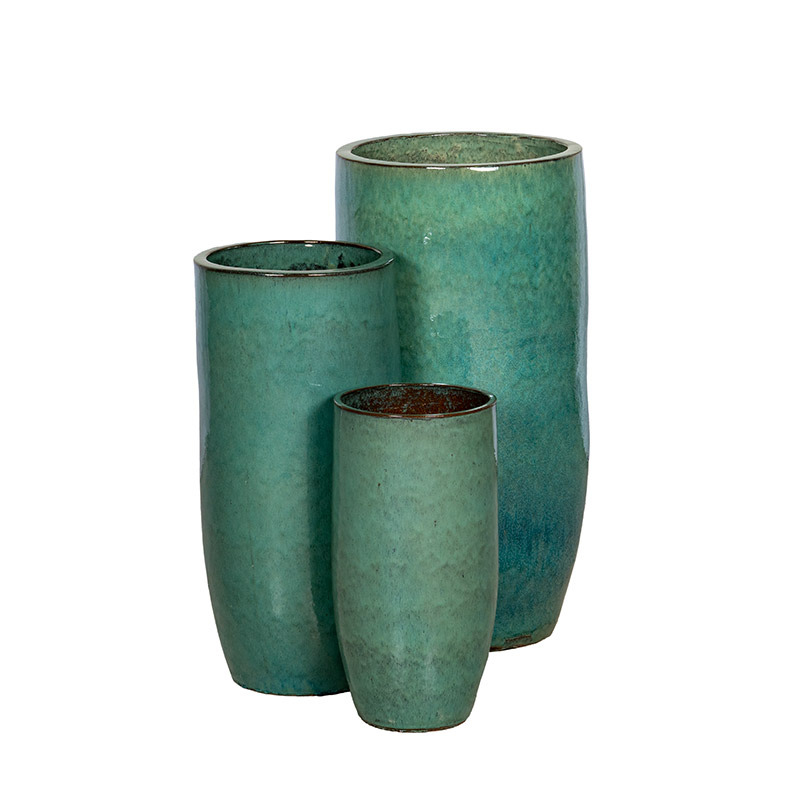 Menton Vase Giant ker&aacute;mia n&ouml;v&eacute;nytart&oacute; szett t&uuml;rkizk&eacute;k 24,5x50-40x82cm S3