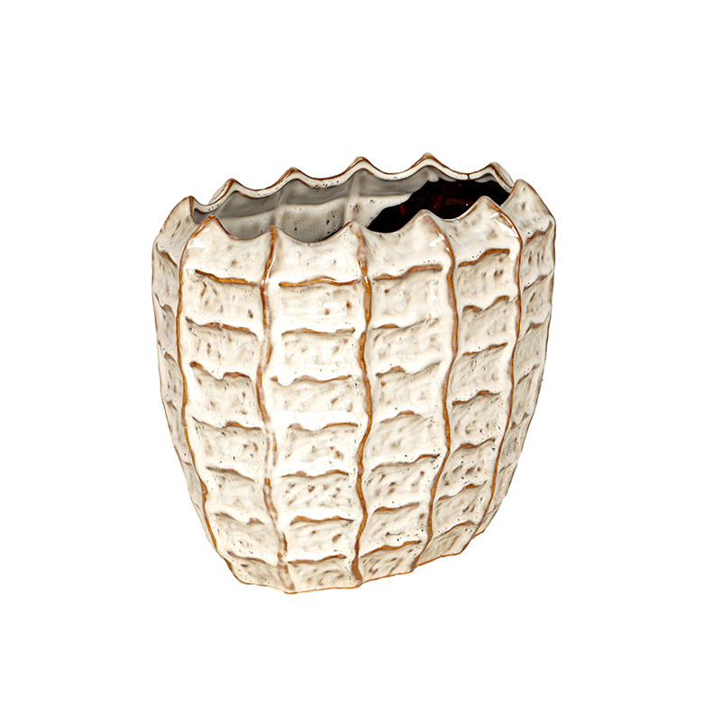 Everett orchidea v&aacute;za kr&eacute;m-barna 29x19x25cm