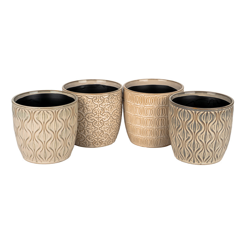 Zena ker&aacute;mia kasp&oacute; mix antikolt barna/b&eacute;zs/feh&eacute;r 13,6x13cm