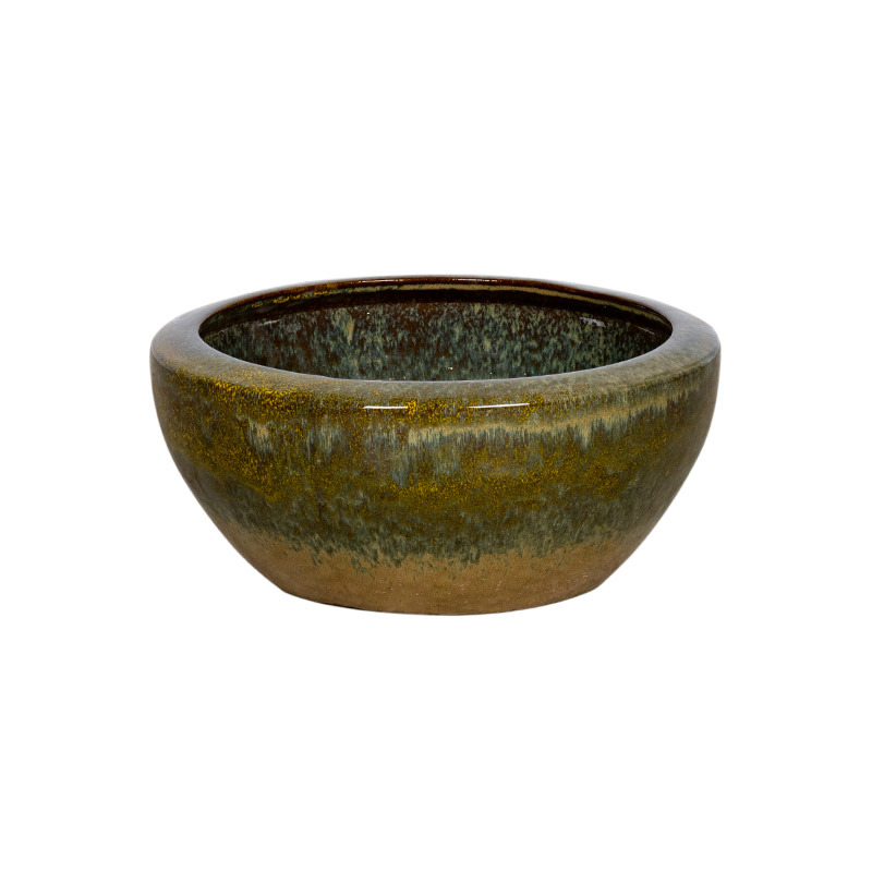 Aubrey Greta kerámia ültetőtál zöldesbarna 42,5x18cm