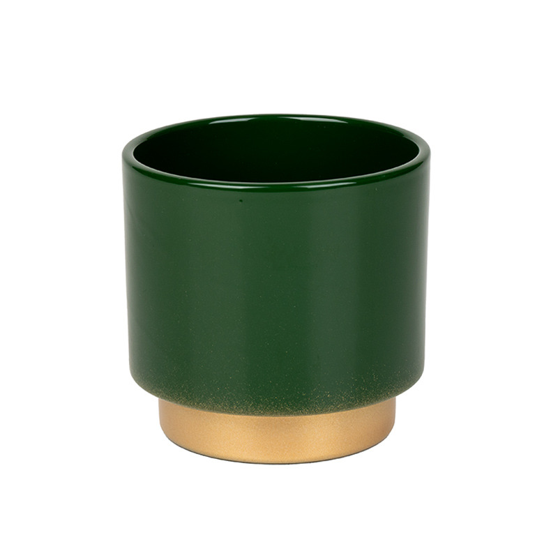 Milo orchidea váza fenyőzöld-arany 12cm