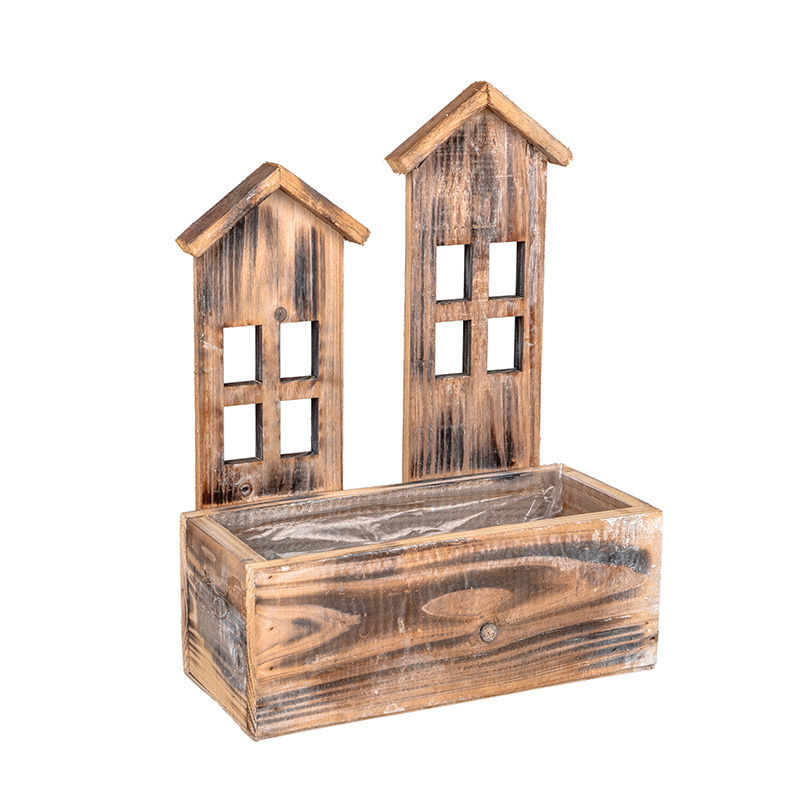 sz&ouml;gletes fa h&aacute;zik&oacute; &uuml;ltetőt&aacute;l antikolt barna 26x12,5x10/34cm