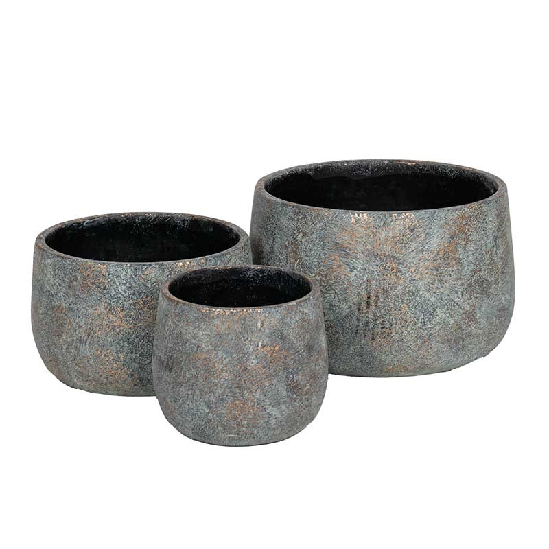 Briar beton t&aacute;l szett antikolt bronz 15x13-25,5x16,5cm S3