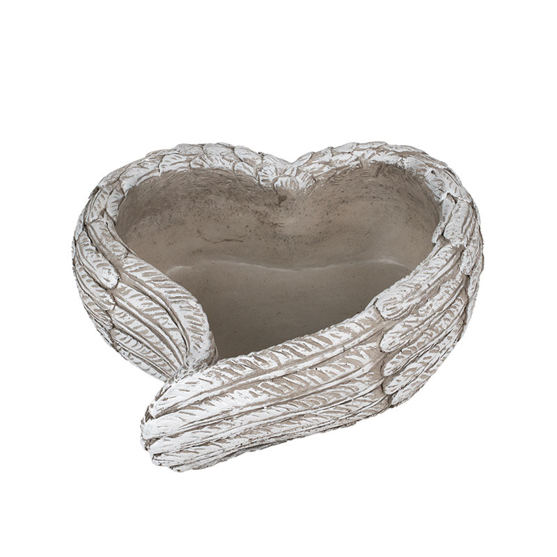 sz&iacute;v alak&uacute; kegyeleti cement t&aacute;l antikolt sz&uuml;rke 22,5x22,5x8,5cm