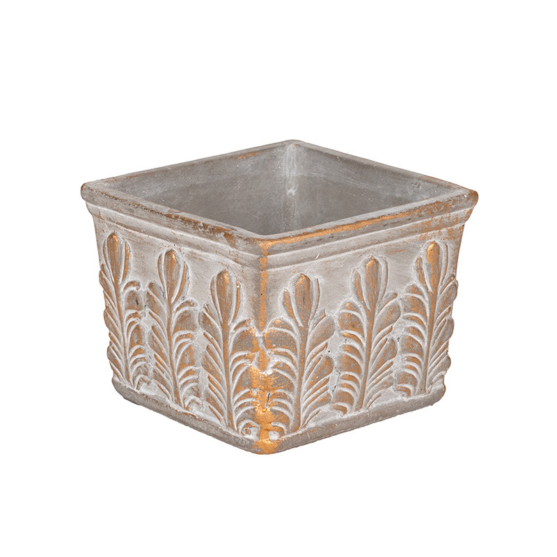 Amber cement kockakasp&oacute; sz&uuml;rke-arany 11,5x11,5x9cm
