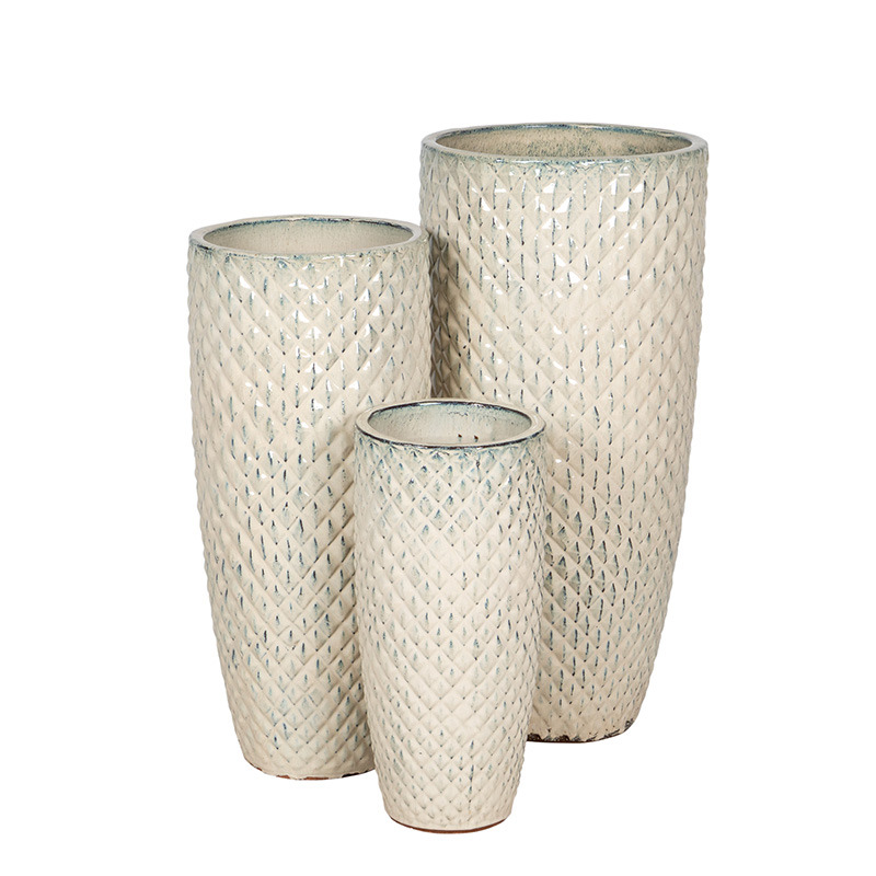 Sullivan Vase ker&aacute;mia n&ouml;v&eacute;nytart&oacute; szett kr&eacute;m 23,7x51-38x80cm S3