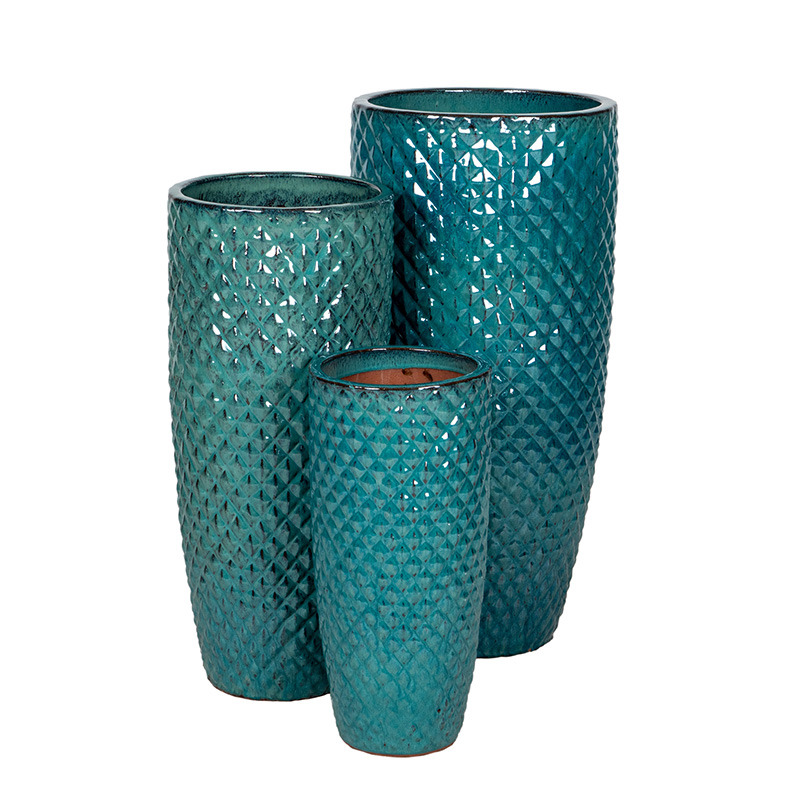 Sullivan Vase ker&aacute;mia n&ouml;v&eacute;nytart&oacute; szett t&uuml;rkiz 23,7x51-38x80cm S3