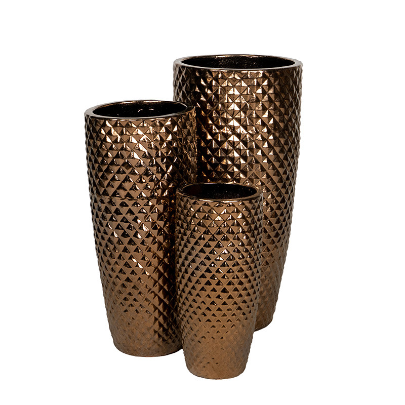 Sullivan Vase ker&aacute;mia n&ouml;v&eacute;nytart&oacute; szett bronz 23,7x51-38x80cm S3