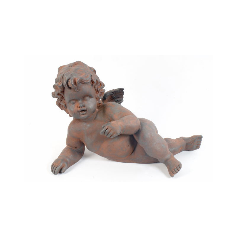 fekvő angyal antikolt barna 20x30cm