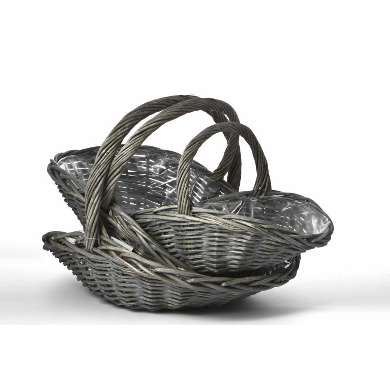 rattan r&oacute;zsa kos&aacute;r antikolt sz&uuml;rke 46x61x45cm