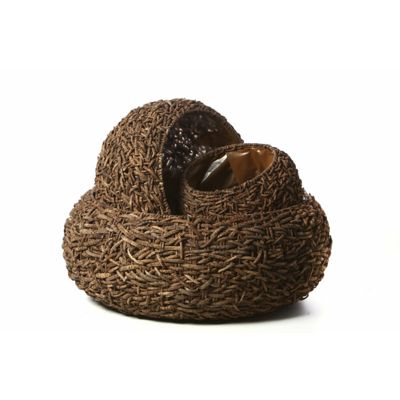 kerek rattan t&aacute;l szett 78x30cm S/3