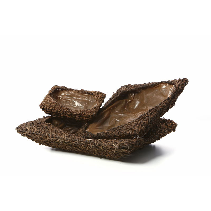 sz&ouml;gletes rattan t&aacute;l szett nat&uacute;r barna 10x59x59 cm 3db/szett